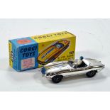 Corgi No. 312 Jaguar Type E Competition Model. Chrome plated with racing no. 2, black interior and