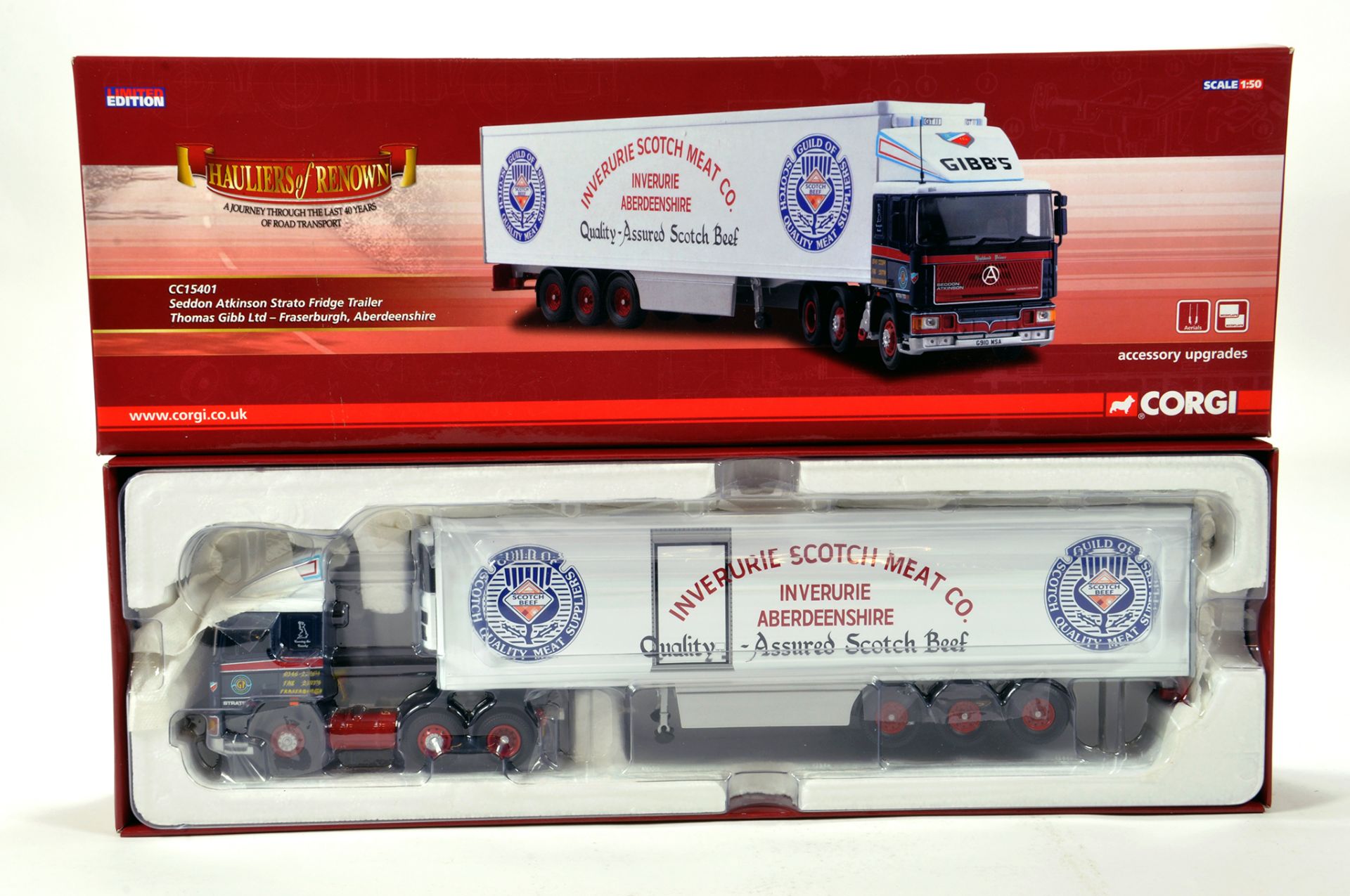 Corgi 1/50 diecast truck issue comprising No. CC15401 Seddon Atkinson Fridge Trailer in livery of