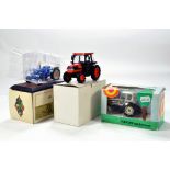Assorted Farm Toy Group comprising Yaxon Lamborghini Tractor, Atlas Ford 5000 and Kubota issue.