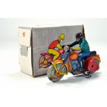 An unusual Russian issue? tin plate large scale Motorcycle. Displays well with box.