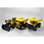 Trio of Large Scale Tonka Metal Construction issues including Dump Truck Duo and Wheel Loader.