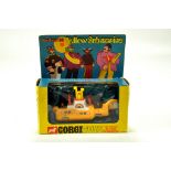 Corgi No. 803 The Beatles Yellow Submarine in yellow, white, 2 x red hatches, cast hubs and with