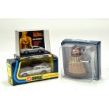 TV Related Trio comprising Dr Who Dalek plus duo of James Bond Aston Martin issues including Corgi