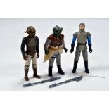 Kenner Early Issue Star Wars Figure issues comprising Klaatu and two others with weapons.