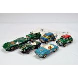 Slot Car Group comprising Mini trio and other interesting Scalextric and similar issues. Untested
