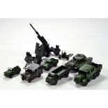 A group of older issue diecast comprising military models from Dinky, Benbros, etc. Generally G to