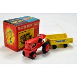 SSS (Japan) Tinplate Farm Issue comprising Tractor and Trailer. E in VG Box.