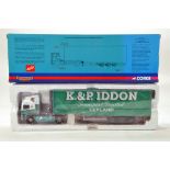 Corgi 1/50 diecast truck issue comprising No. CC11912 ERF EC Step Frame Curtainside in livery of K &