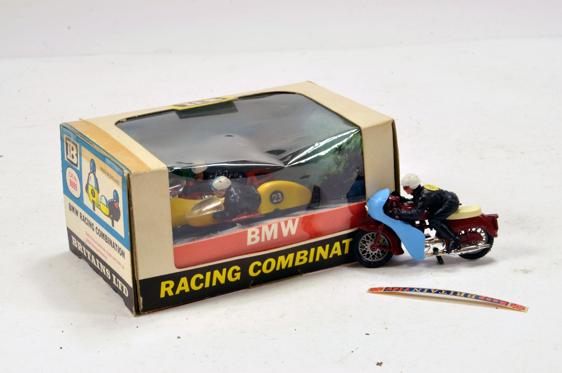 Britains BMW Racing Combination Motorcycle plus one other. (2)