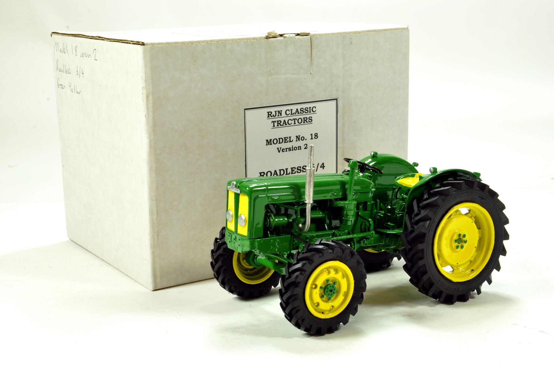 RJN Classic Tractors 1/16 Roadless 6/4 Tractor in Green and Yellow. Exclusive Limited Edition Hand