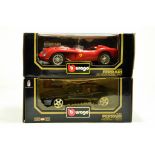 Burago 1/18 diecast duo comprising Ferrari 250 and Ferrari 456. Generally E to NM in Boxes.