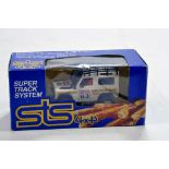 Vintage Scalextric STS System issue comprising Land Rover. Untested but appears VG in Box.