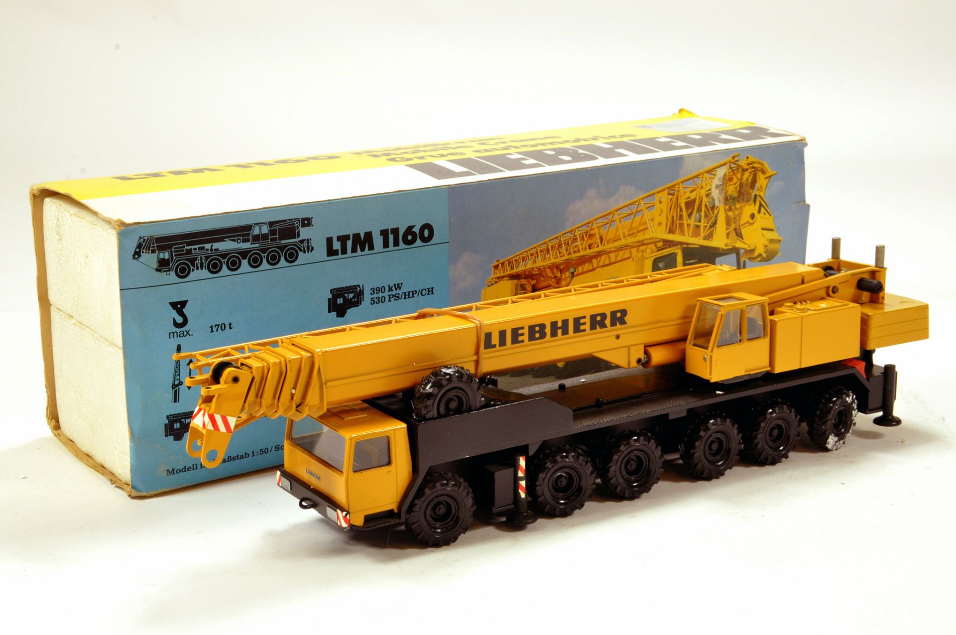 Conrad 1/50 construction issue comprising Liebherr LTM1160 Mobile Crane. E to NM.