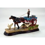 A static presentation piece comprising a Steady Steady, a Border Fine Art Shire Horse and Cart.