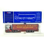 Corgi 1/50 diecast truck issue comprising No. 75408 Leyland DAF Curtainside in livery of T Brady.