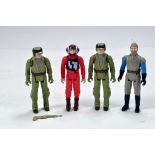 Kenner Early Issue Star Wars Figure issues comprising B Wing Pilot, Rebel Commando Duo and General