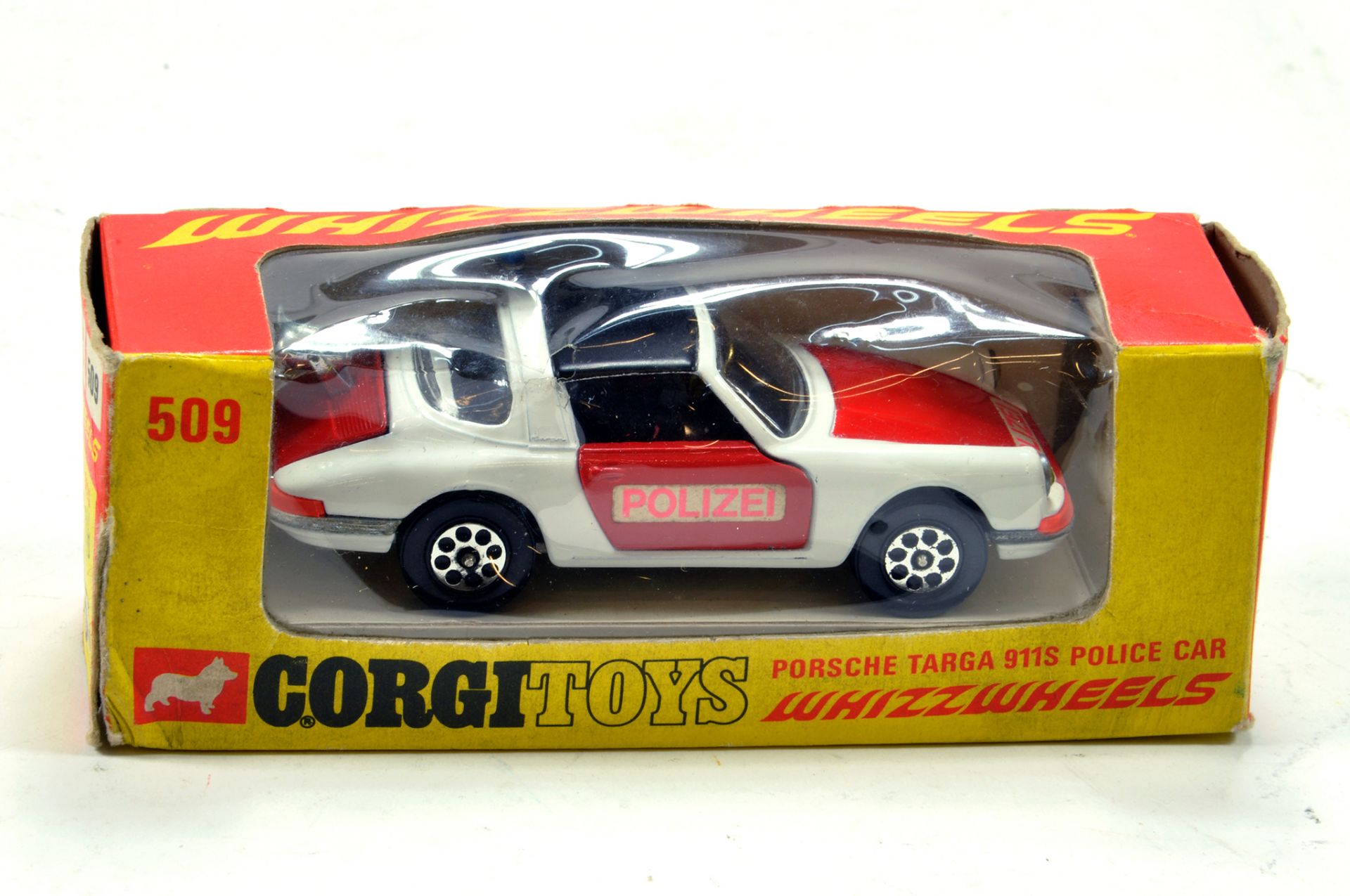 Corgi No. 509 Porsche Targa 911S Police Car. E to NM in G to VG Box.