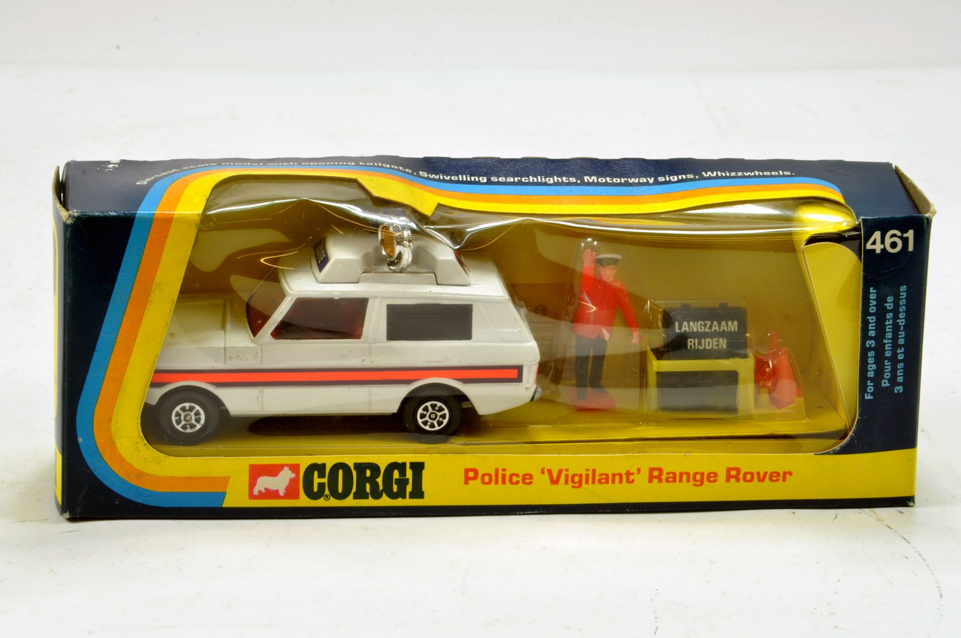 Corgi No. 461 Whizzwheels Police Vigilant Range Rover, dutch issue. E to NM in VG Box.