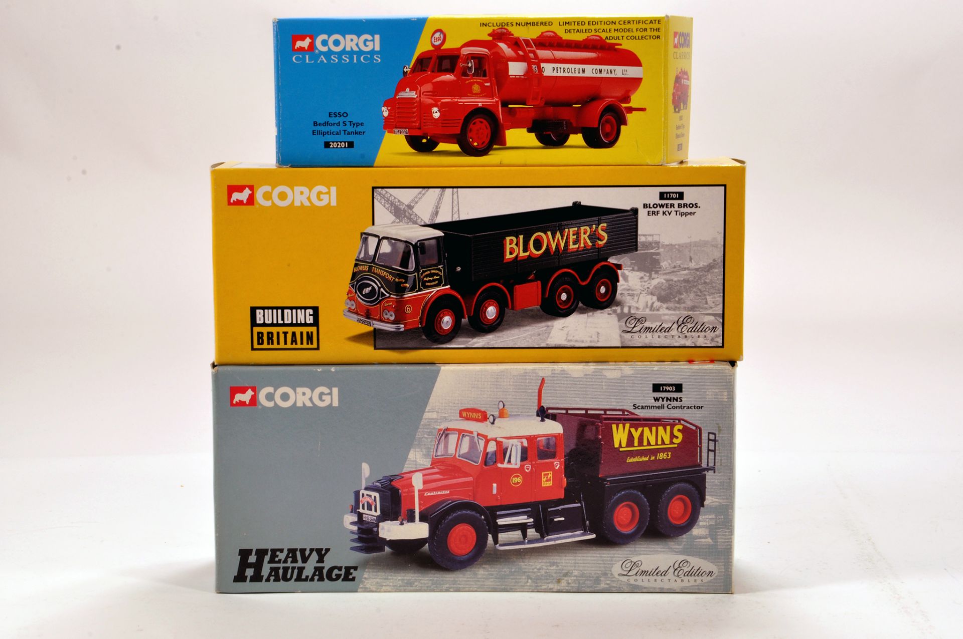 Corgi 1/50 diecast truck issues comprising trio of Corgi Classic commercials. E to NM in Boxes. (3)