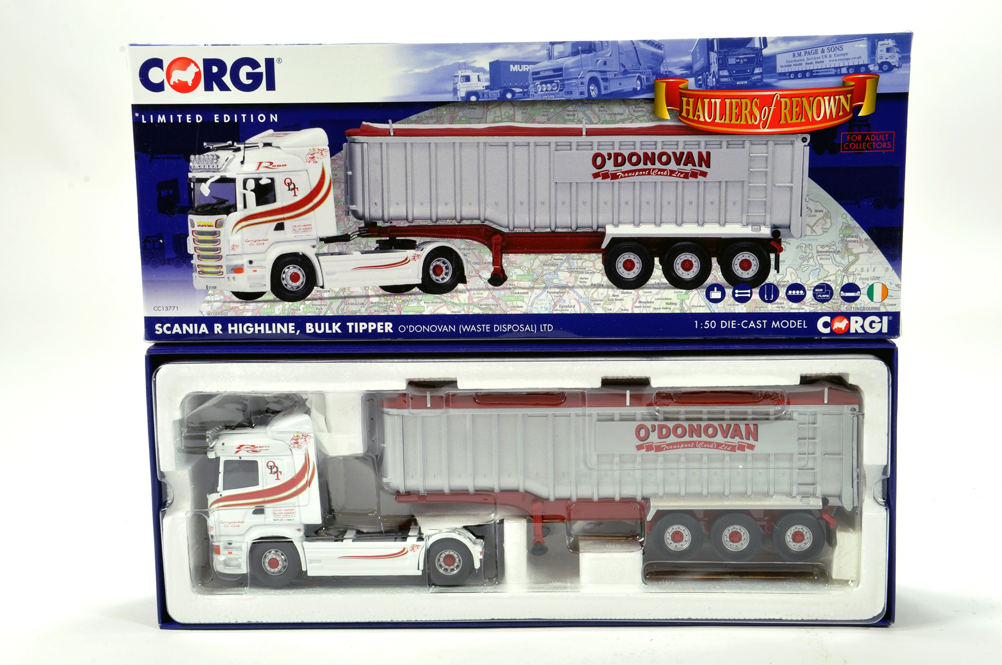 Corgi 1/50 diecast truck issue comprising No. CC13771 Scania R Highline Bulk Tipper in livery of O'