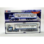 Corgi 1/50 diecast truck issue comprising No. CC15511 Volvo F12 Fridge Trailer in livery of Keenan