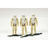 Kenner Early Issue Star Wars Figure issues comprising Imperial Stormtrooper Trio with weapons.