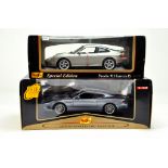 Maisto 1/18 diecast duo comprising Porsche 911 and Aston Martin DB7 Vantage. E to NM in Boxes.