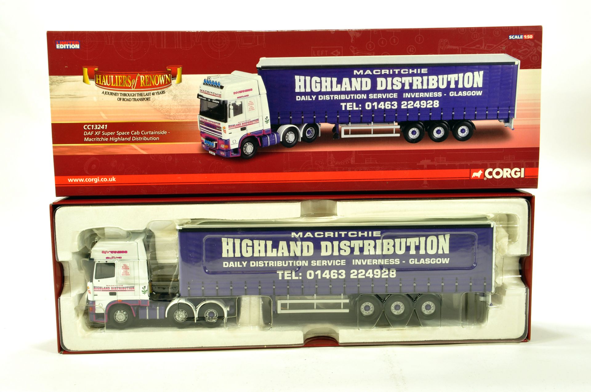 Corgi 1/50 diecast truck issue comprising No. CC13241 DAF XF Super Space Cab in livery of