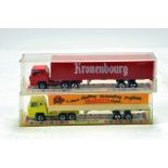 A duo of Majorette Diecast Truck issues in packaging. E to NM.