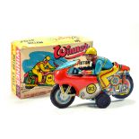 OMI Indian issue tin plate Motorcycle with rider. E in Box.