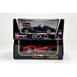 Burago 1/18 diecast duo comprising Porsche and Ferrari 250. Generally E to NM in Boxes.