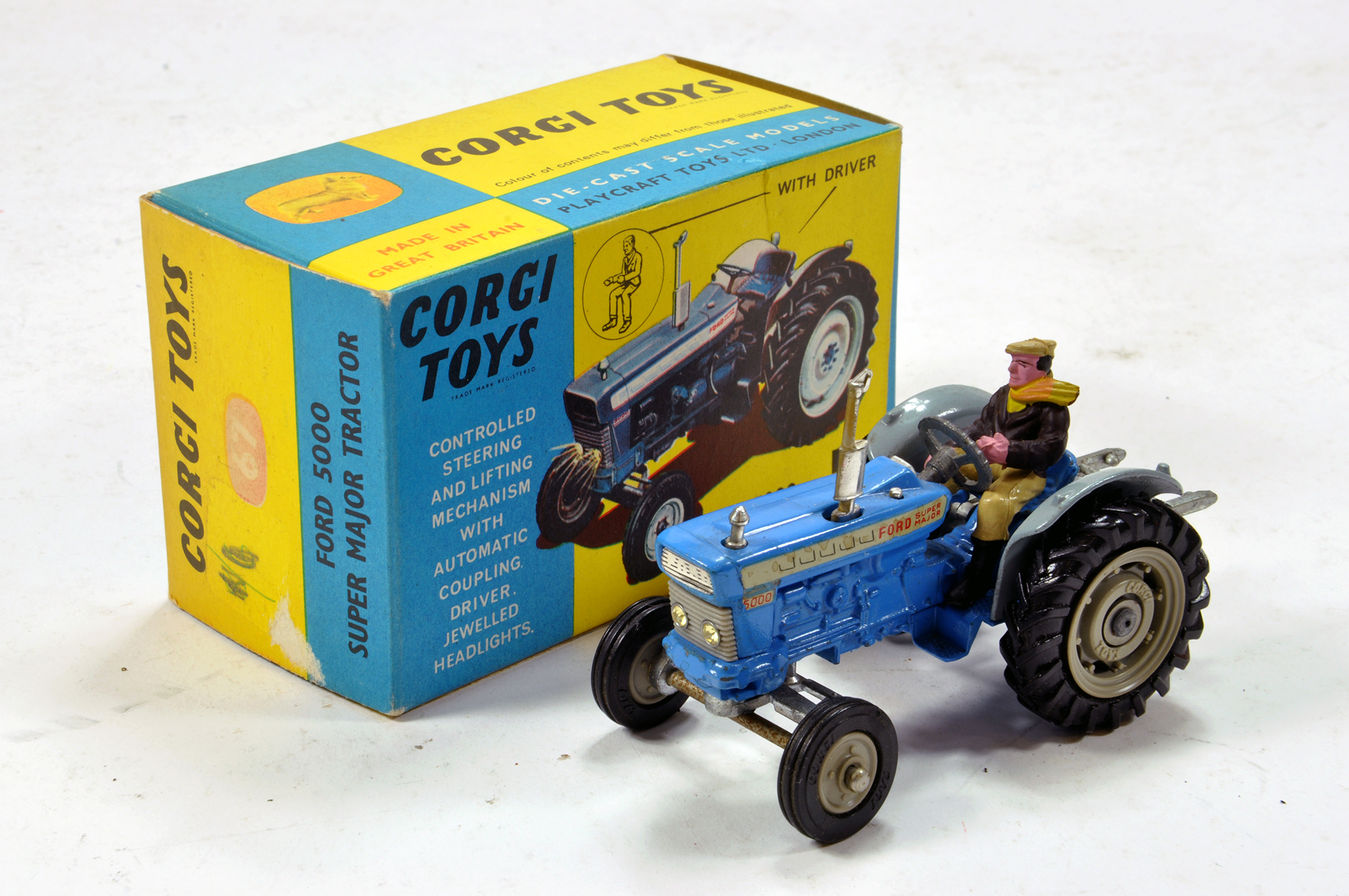 Corgi No. 56 Ford 5000 Tractor. Generally E in VG Box.