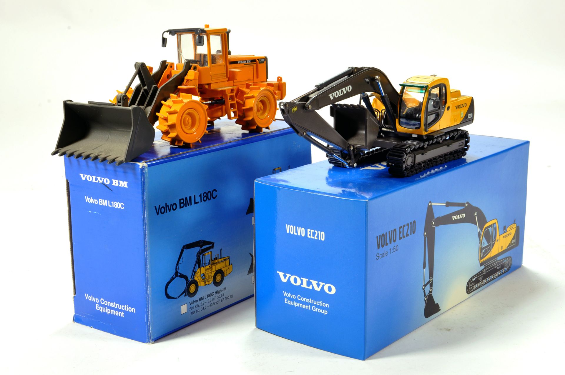 Volvo Diecast Construction issues comprising Wheel Loader and Tracked Excavator. E to NM in