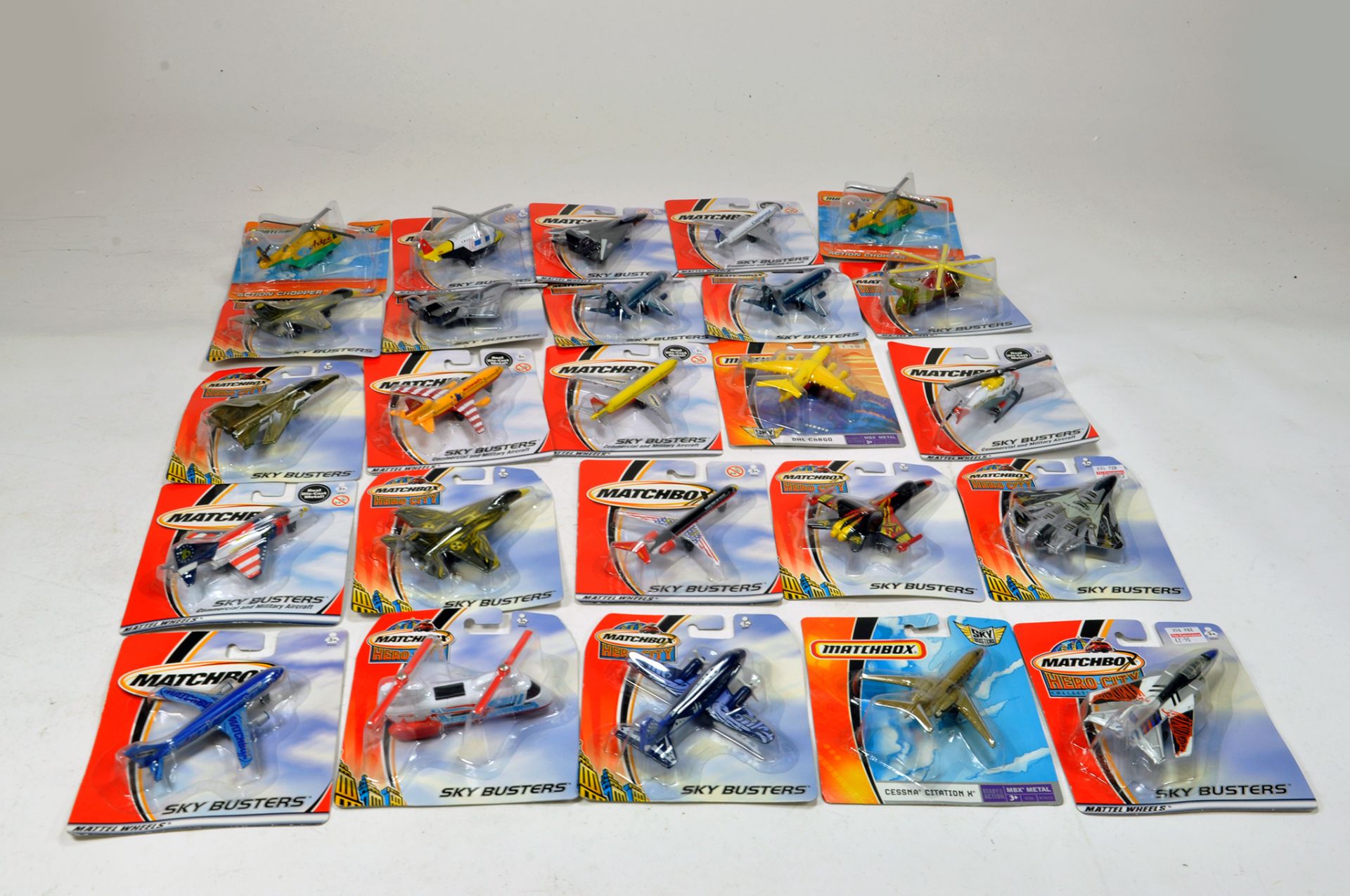 A group of As New and Carded Matchbox Skybusters Aircraft diecast issues.