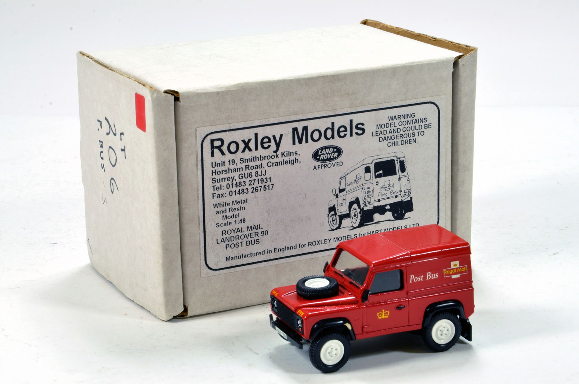 Roxley Models by Hart 1/48 Land Rover Defender Royal Mail Postbus. E to NM.