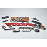 A selection of various original Truck / Lorry / Car Badges and Emblems. Volvo, Rover, Foden, Land