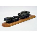 An Impressive 1/87 White Metal Germany Army Faun Elefant 8x8 Tank Transporter with Leopard Tank,