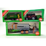 Siku 1/32 Farm issues comprising Joskin Tanker, Bergmann Manure Spreader and MF Tractor and Spreader