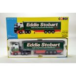 Corgi 1/50 diecast truck issue comprising No. CC16002 Vovlo FH Curtainside Trailer in livery of