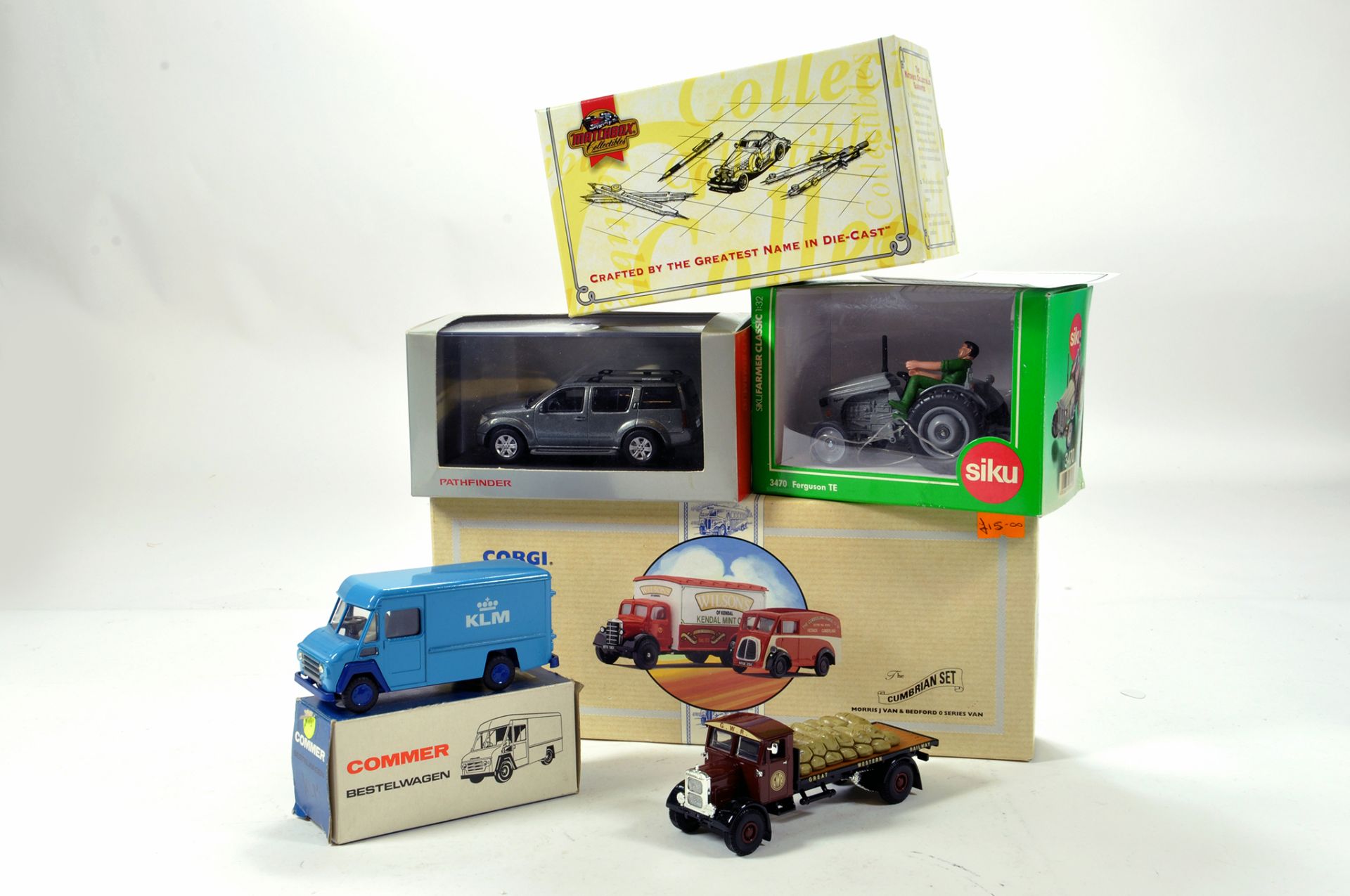 An interesting misc diecast group comprising Lion Cars KLM Commer, Siku Tractor plus other issues