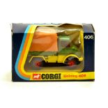 Corgi No. 406 Unimog 406 in Yellow and green with tan canopy . E to NM in VG Box.