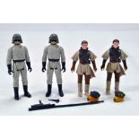 Kenner Early Issue Star Wars Figure issues comprising AT-ST Driver duo plus Princess Leia Organa (