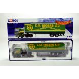 Corgi 1/50 diecast truck issue comprising No. CC15504 Volvo F10 Tilt Trailer in livery of EM Rogers.