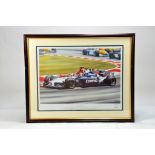 Limited Edition Print of Clash of the Titans Schumacher and Montoya Formula One.