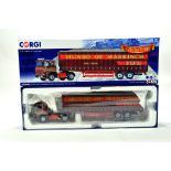 Corgi 1/50 diecast truck issue comprising No. CC15310 Scania 111 Curtainside Trailer in livery of