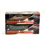 Vintage Scalextric with lights Duo comprising C.118 Ford Escort plus C.119 Porsche Turbo. Untested