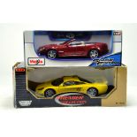 Maisto 1/18 diecast comprising Mercedes plus Motor Max Corvette. E to NM in Boxes.