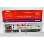 Corgi 1/50 diecast truck issue comprising No. CC13606 DAF CF Fridge Trailer in livery of Drysdale.