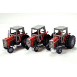 Britains 1/32 Farm Issues comprising Massey Ferguson 590 and duo of 595 models. Generally G to