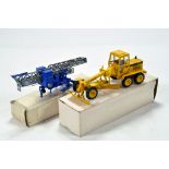 Conrad duo of construction diecast including Crane and Grader. Generally G to VG. (2)
